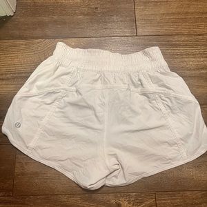 White lululemon tracker shorts
